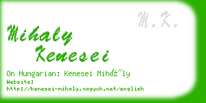 mihaly kenesei business card